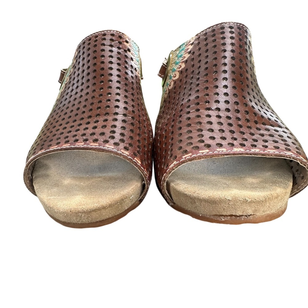 Pre-owned size 38 L’ARTISTE Spring Step Brown Millie sling back open toe shoes - Picture 6 of 12
